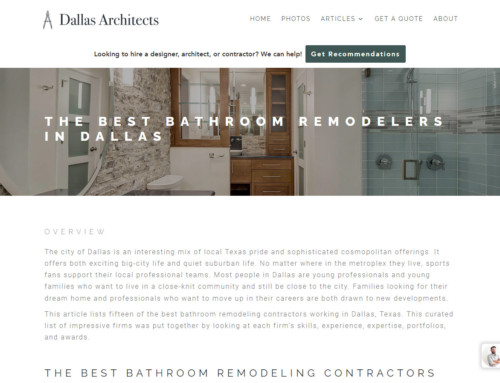 Dallas Architects’ “The Best Bathroom Remodelers in Dallas”