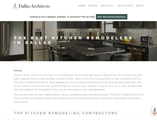 Dallas Architects’ “The Best Kitchen Remodelers in Dallas”